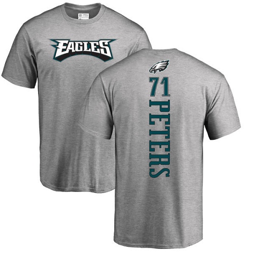 Men Philadelphia Eagles #71 Jason Peters Ash Backer NFL T Shirt->youth nfl jersey->Youth Jersey